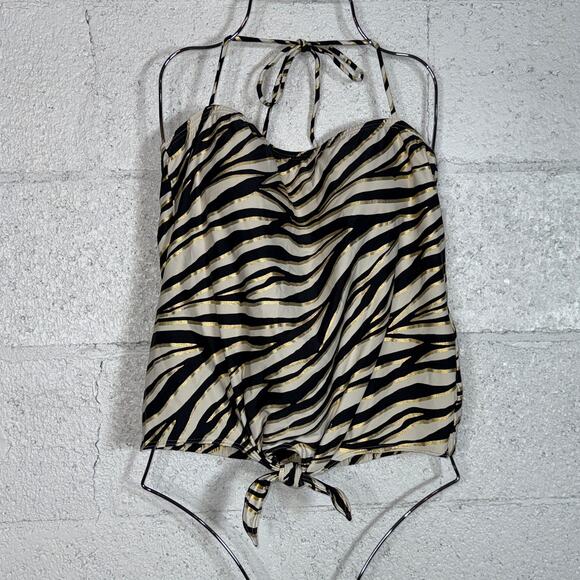 Michael Michael Kors Women's Zebra-Print Tankini Top - Black large  $130 - Picture 1 of 10